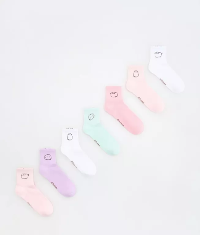 DZIECIĘCE SKARPETKI 7 PACK R.34-36 PUSHEEN/POWYSTAWOWE