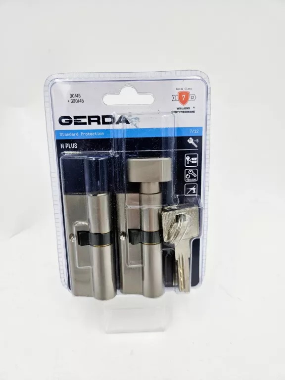 KOMPLET WKŁADEK GERDA H PLUS 30/45 +G30/45 NIKIEL SATYNOWY