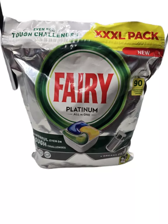 FAIRY PLATINUM ALL IN ONE PACK 90 KAPSUŁEK DO ZMYWARKI LEMON