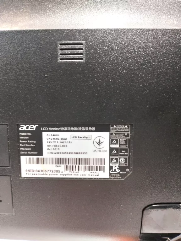 MONITOR ACER GN246HL