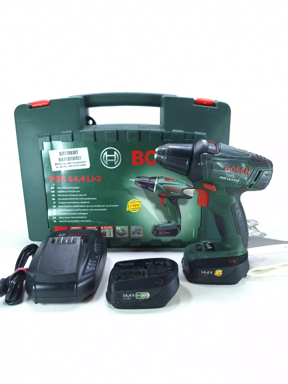 WKRĘTARKA BOSCH PSR 14,4 LI-2 + 2X AKU. + ŁADOWARKA W WALIZCE