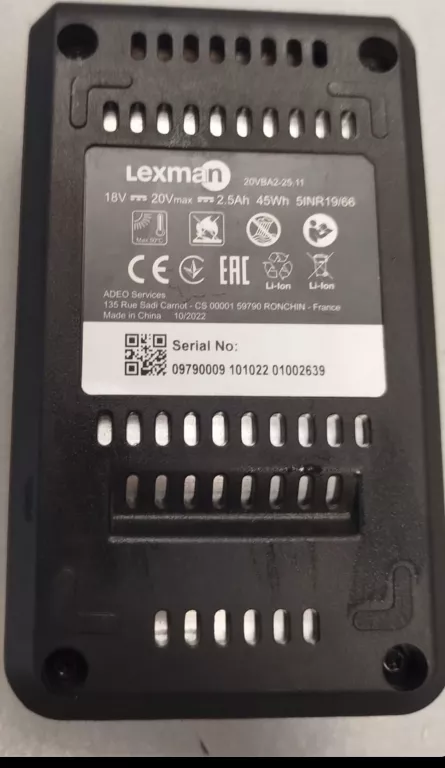 LEXMAN BATERIA 20VBA2-25,11