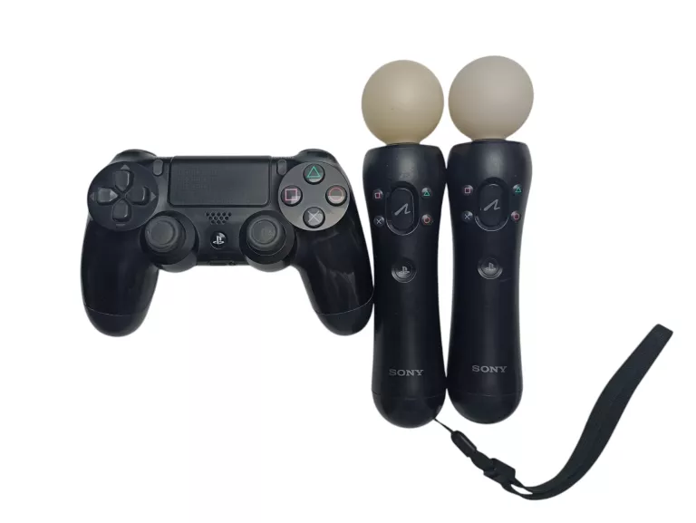 ZESTAW KONSOLA PS4 WRAZ Z PADEM + SONY VR Z 2X PAD PS MOVE + OKABLOWANIE