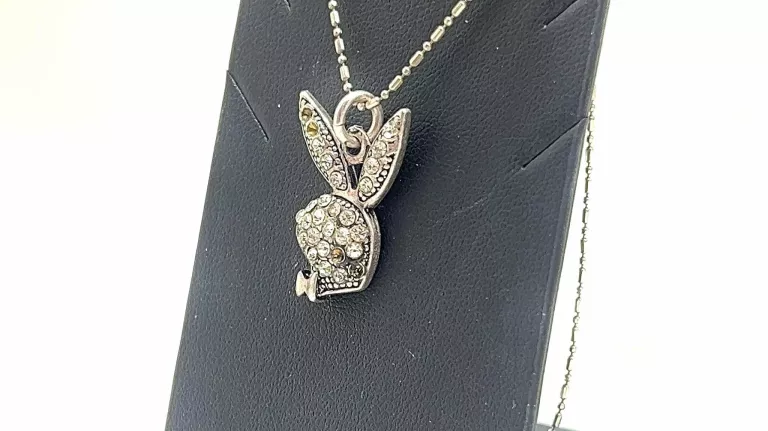 SREBRNA ZAWIESZKA 3,13G KRÓLICZEK PLAYBOY UBYTEK KILKU CYRKONII