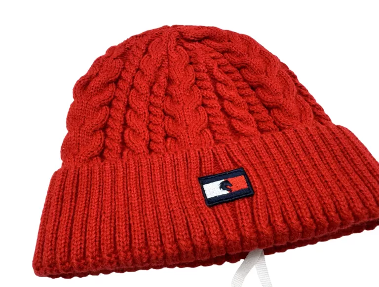 TOMMY HILFIGER CZAPKA DZIANINOWA EQUESTRIAN CZERWONA UNISEX
