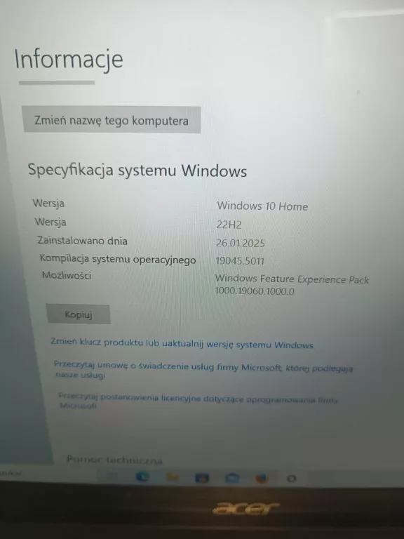 LAPTOP ACER SPIN 3 N17W5 RAM4GB/128GB /WIN10 INTEL-CORE I3-6006U +ŁADOWARK