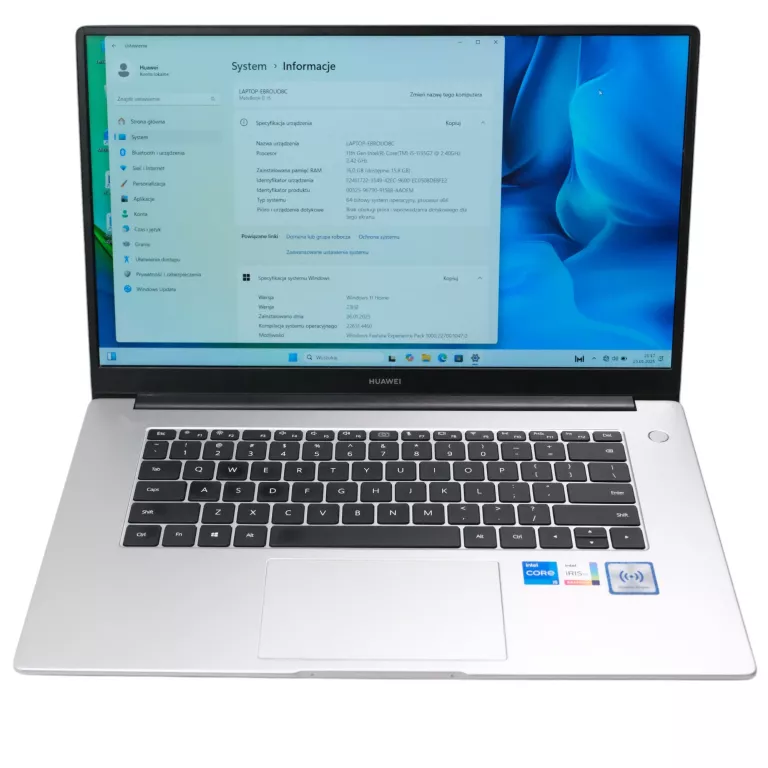 LAPTOP HUAWEI MATEBOOK D 15 I5-1135G7/16GB/512/WIN11 SREBRNY