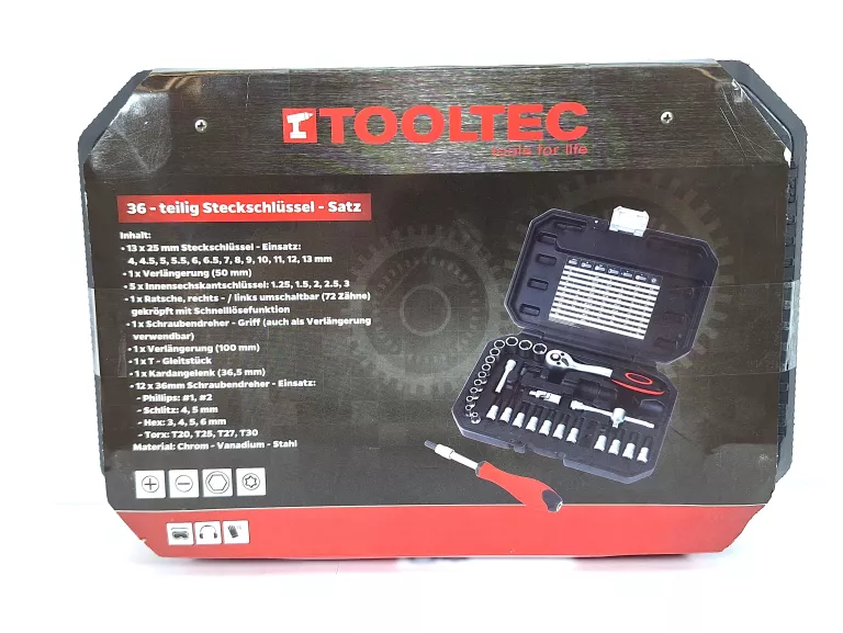 ZESTAW GRZECHOTKA Z NASADKAMI 36EL.TOOLTEC 10677648