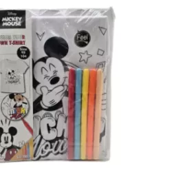 BLUZKA DZIECIĘCA MYSZKA MINNIE MOUSE BAWEŁNA DO KOLOROWANIA R. 98-104