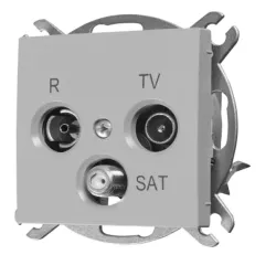 GNIAZDO RTV / SAT / RJ45 FLAVIA SZARY MAT ELEKTRO-PLAST