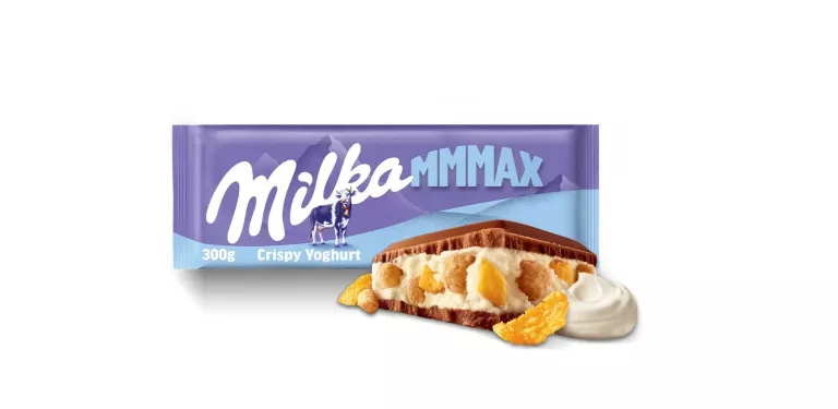 CZEKOLADA MLECZNA MILKA MMMAX CRISPY JOGHURT JOGURTOWA Z PŁATKAMI 300G