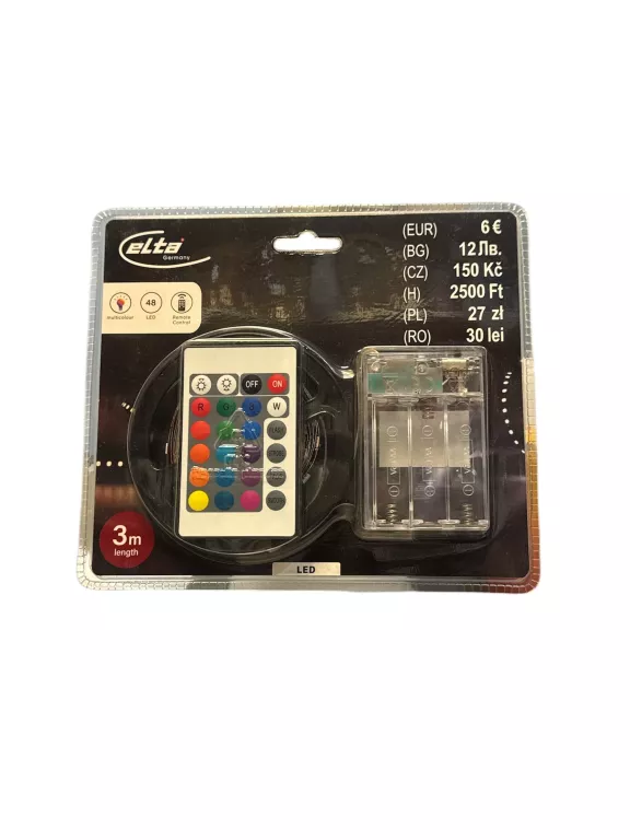 TAŚMA LED NA BATERIE 3M 48 LED PILOT RGB
