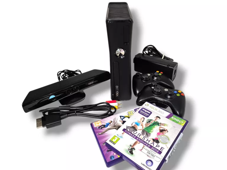 KONSOLA XBOX 360 250GB+KINECT +DWA PADY+2GRY