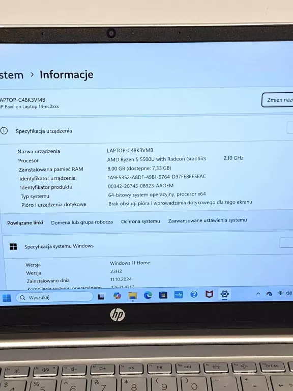 HP PAVILION 14-EC0101NW 512SSD/8GB/RYZEN 5 5500