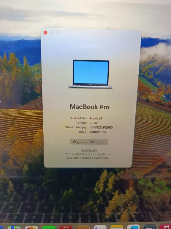 LAPTOP APPLE MACBOOK PRO 13 M1/8GB/256GB SSD (GWIEZDNA SZAROŚĆ)