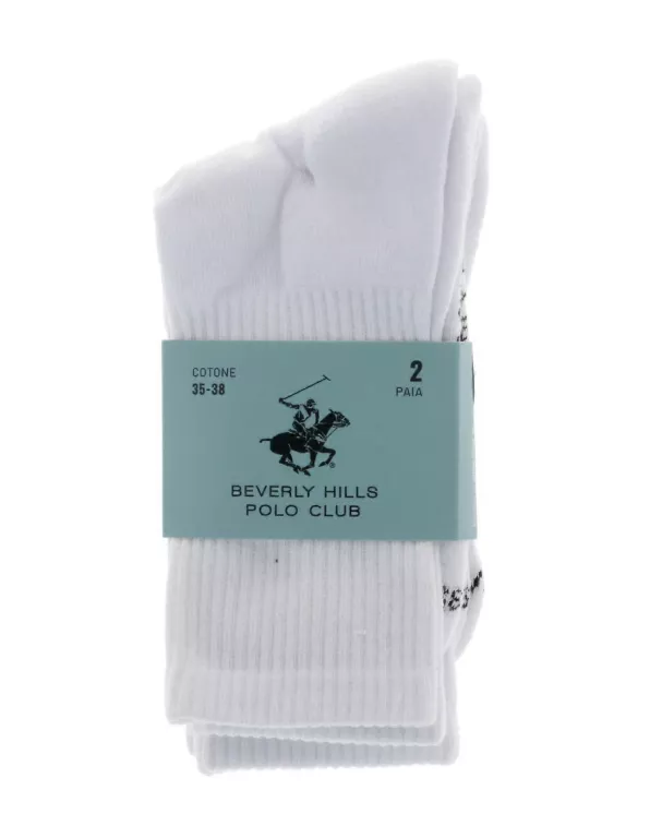 SKARPETKI BEVERLY HILLS POLO CLUB 2 PACK BIAŁE 39-42