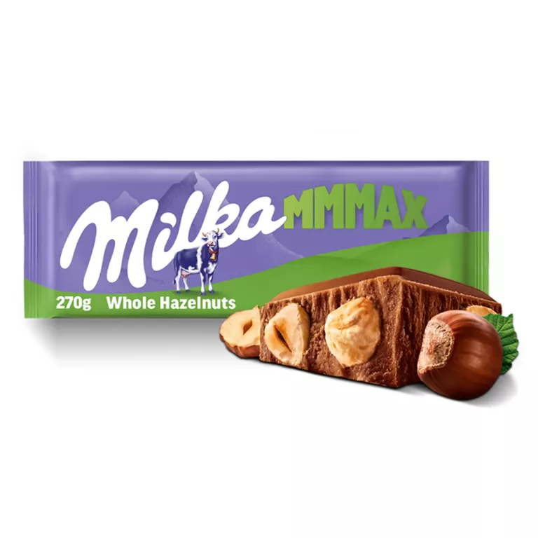 CZEKOLADA MILKA WHOLE HAZELNUTS 270G CAŁE ORZECHY