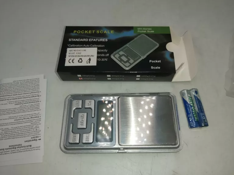 WAGA JUBILERSKA ELEKTRONICZNA  POCKET SCALE 0,01 - 200 G KOMPLET