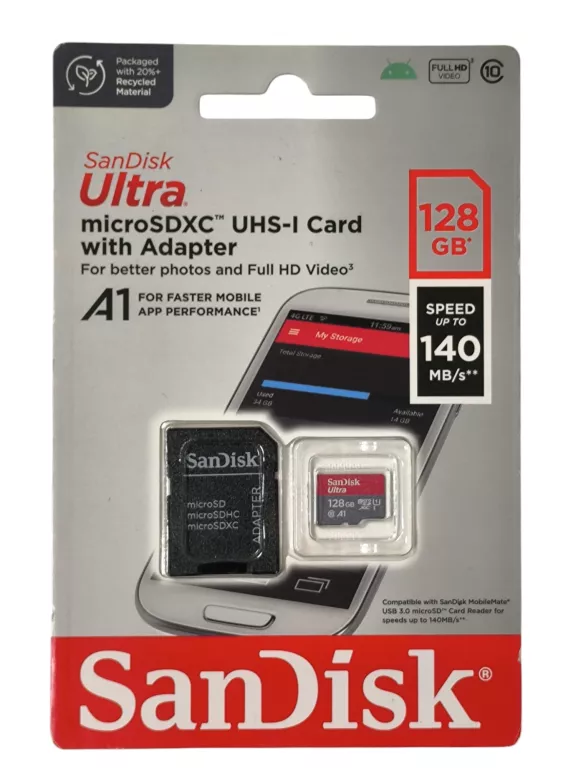 KARTA PAMIĘCI SANDISK ULTRA MICROSDXC 128 GB