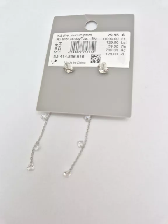 KOLCZYKI BIJOUB BRIGITTE 1.8G WISZĄCE SREBRNE