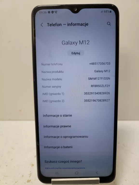 TELEFON SAMSUNG M12 4/64GB PĘKNIETY*EKRAN