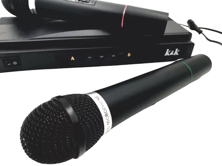 ZESTAW STACJA + 2 BEZPRZEWODOWE MIKROFONY KARAOKE