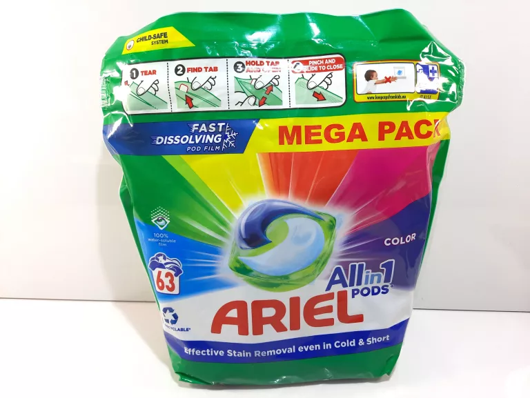 63 SZT ARIEL ALL IN 1 PODS COLOR KAPSUŁKI DO PRANIA