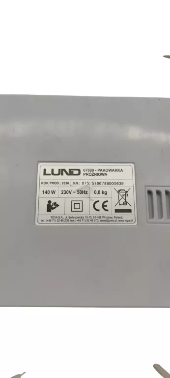 LUND PAKOWARKA PRÓŻNIOWA 140W + PUD