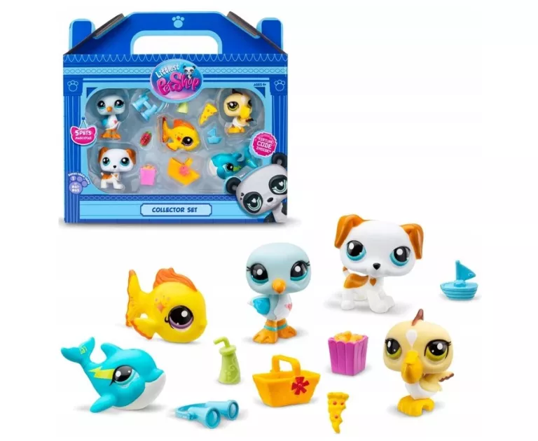 LITTLEST PET SHOP ZESTAW PLAŻA 5 FIGUREK + AKCESORIA