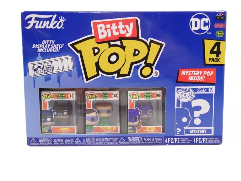 ZESTAW 4 FIGUREK BITTY POP! BATMAN + THE RIDDLER + BATGIRL + ?