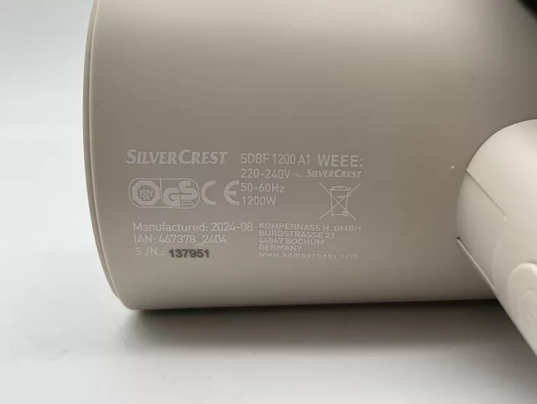 SILVERCREST PAROWNICA SDBF 1200 A1 1200 W BEŻOWA SKŁADANA