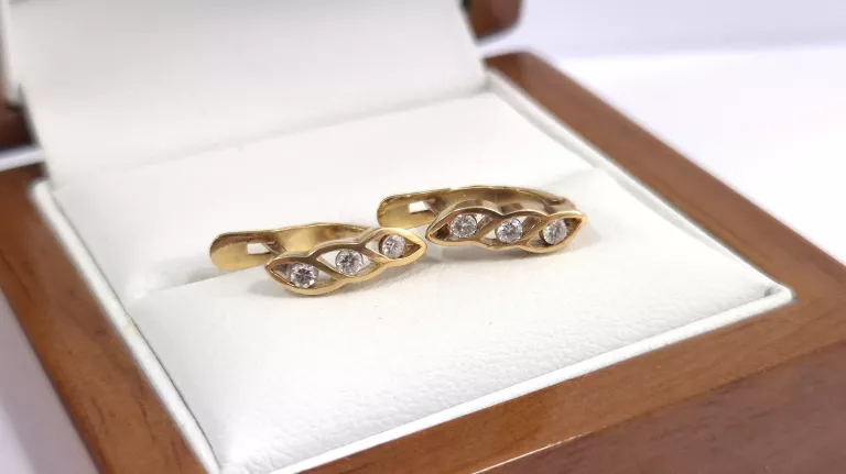 ZŁOTE KOLCZYKI Z DIAMENTAMI 0,15CT 750 1,84G