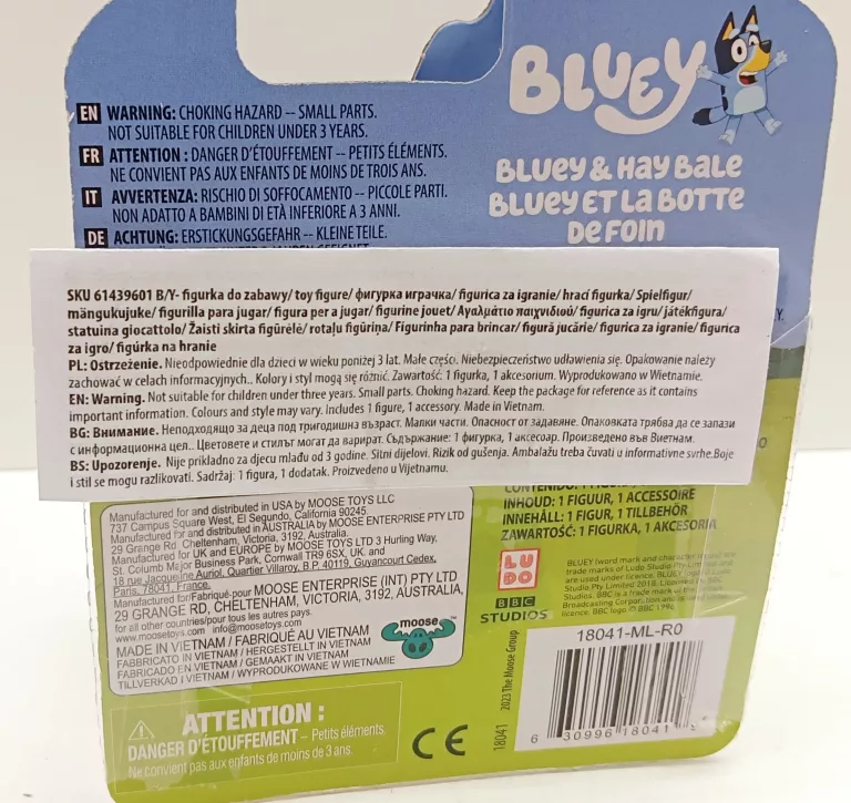 BLUEY FIGURKA Z AKCESORIAMI BLUEY & HAY BALE- BELKA SIANA