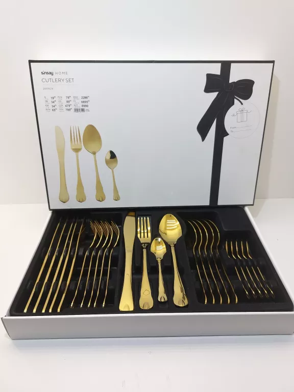 KOMPLET 24 SZTUĆCÓW SINSAY CUTLERY SET, ZŁOTE!