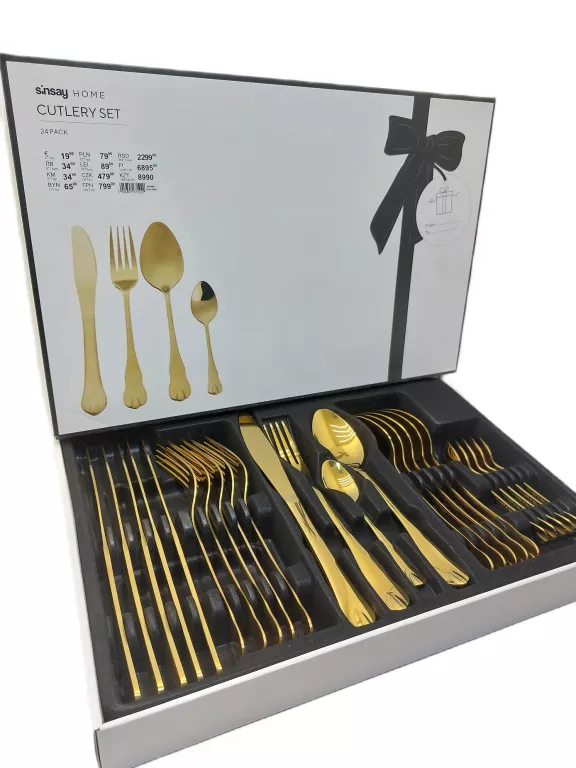 KOMPLET 24 SZTUĆCÓW SINSAY CUTLERY SET, ZŁOTE!