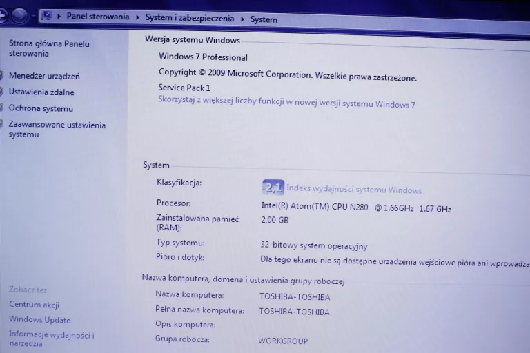 LAPTOP NETBOOK TOSHIBA NB200-123