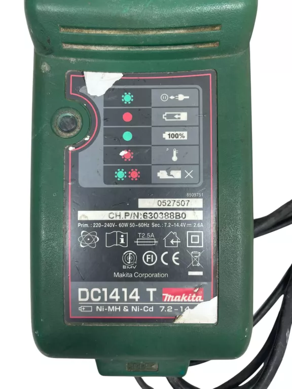 ŁADOWARKA MAKITA DC1414T 7.2 - 14.4 NI-MH & NI-CD 2.6A