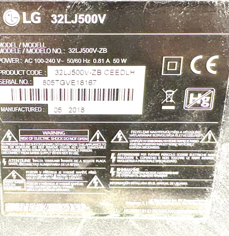 TELEWIZOR LG 32LJ500V