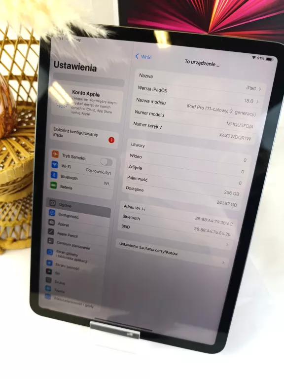 APPLE IPAD PRO 11" M1 256GB WI-FI GWIEZDNA SZAROŚĆ (SPACE GRAY) - 2021