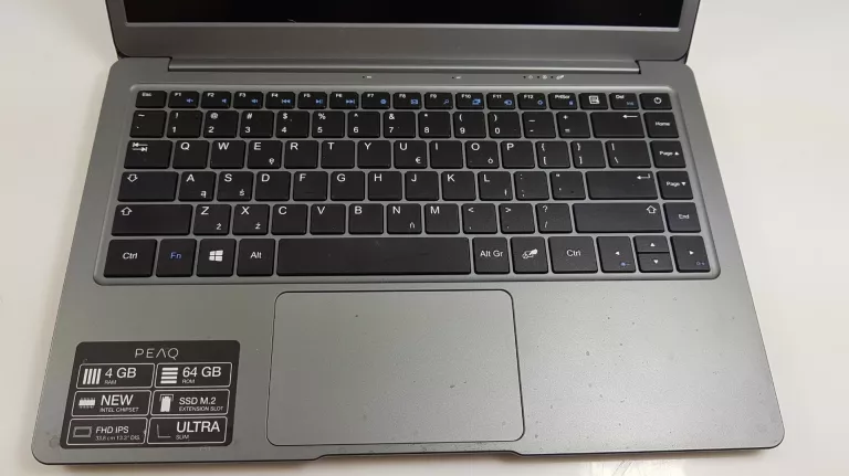 LAPTOP PEAQ SLIM S130 N3350 13,3' FHD 4GB 64GB MINIHDMI USB3 CAM W10