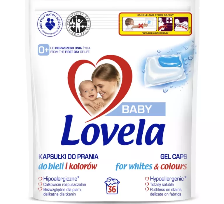 KAPSUŁKI LOVELA BABY DO BIELI I KOLORÓW 36SZT