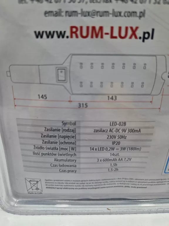 OPRAWA PRZENOŚNA LED -02B JAK NOWA!!!