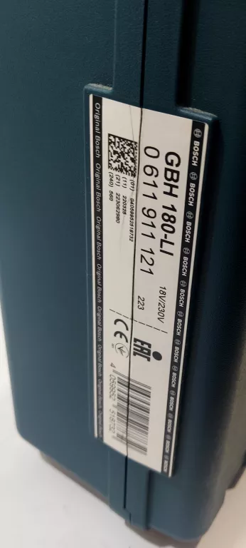 MŁOT UDAROWY BOSCH OBROTOWY AKUMULATOROWY SDS+ GBH 180-LI 2*4.0AH