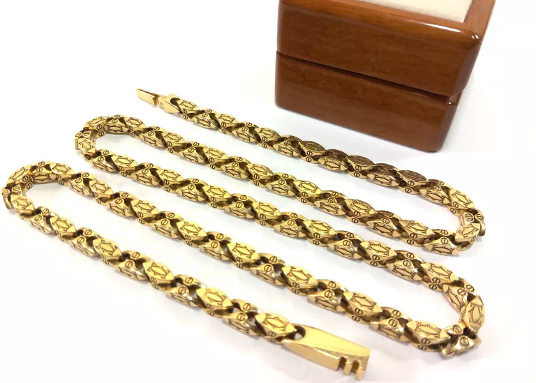 PIĘKNY ZŁOTY ŁAŃCUCH SPLOT CARTIER PR.585 DŁ.64CM