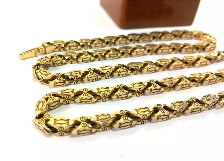 PIĘKNY ZŁOTY ŁAŃCUCH SPLOT CARTIER PR.585 DŁ.64CM