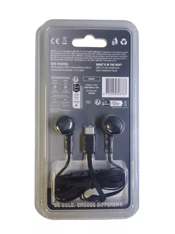SŁUCHAWKI FRESH N REBEL USB-C KABEL CZARNE 8720249808787