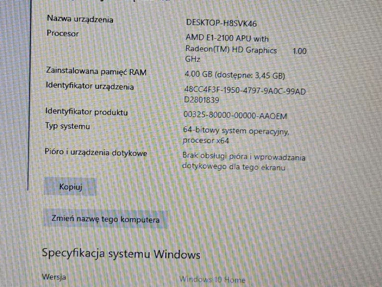 LAPTOP HP 15-G005SW AMD E1 4/256 GB