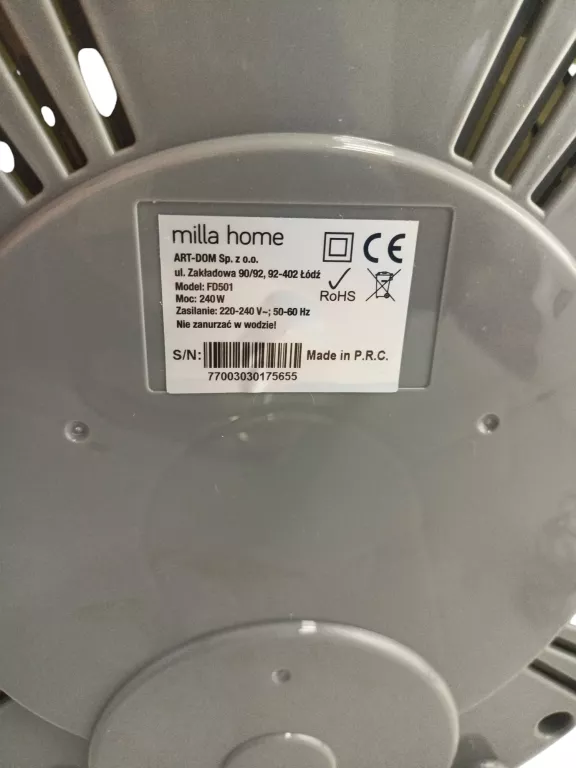 SUSZARKA SPOŻYWCZA MILLA HOME