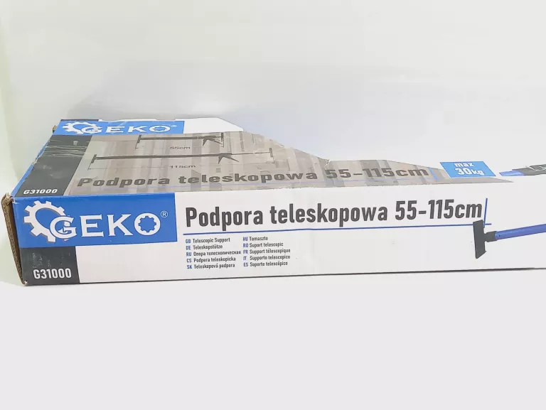 PODPORA TELESKOPOWA ROZPIERAK DO MONTAŻU DRZWI PŁYT GK 55-115CM 30KG GEKO