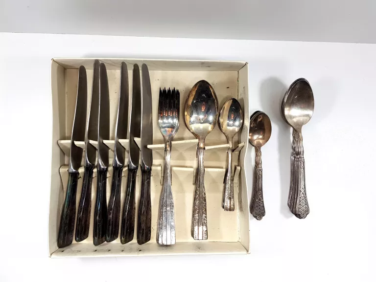HEFRA WSCHODNI KOMPLET SZTUĆCE ŁYŻKI WIDELCE NOŻE ŁYŻECZKI SILVER-PLATED